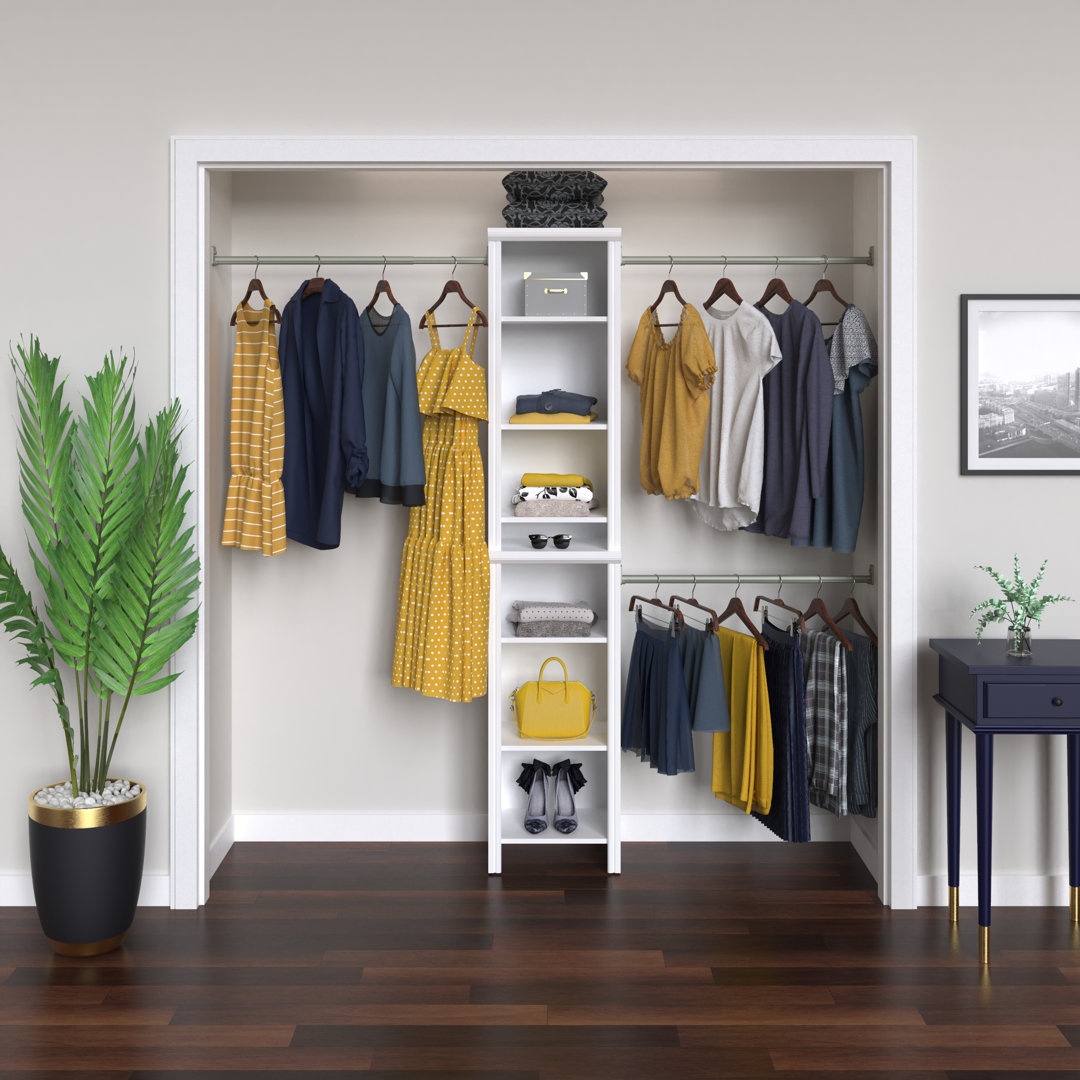 Impressions White Wood Closet System Tower Kit